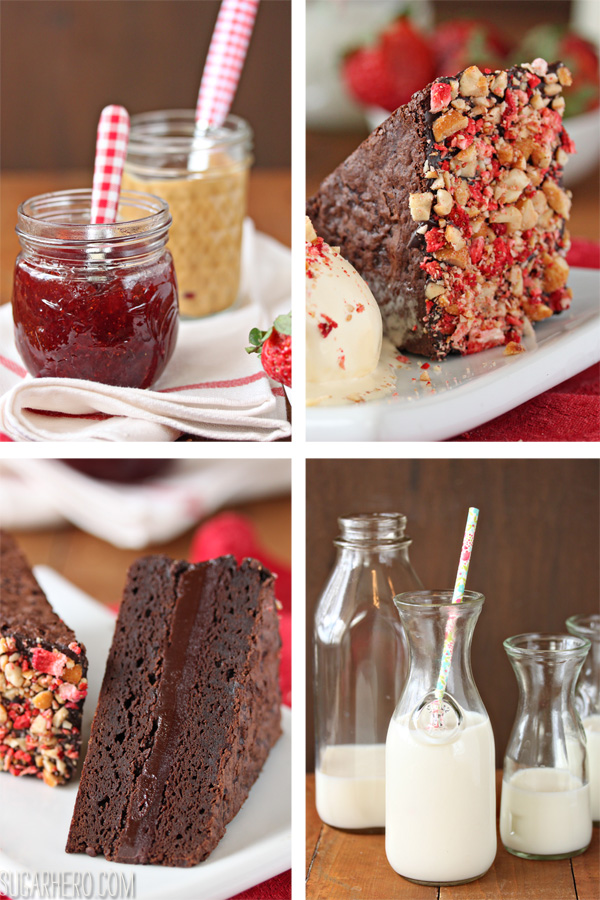 Peanut Butter and Jelly Brownie Sandwiches | SugarHero.com