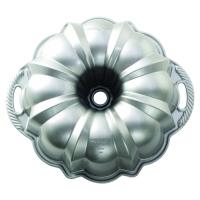 Silver bundt pan.