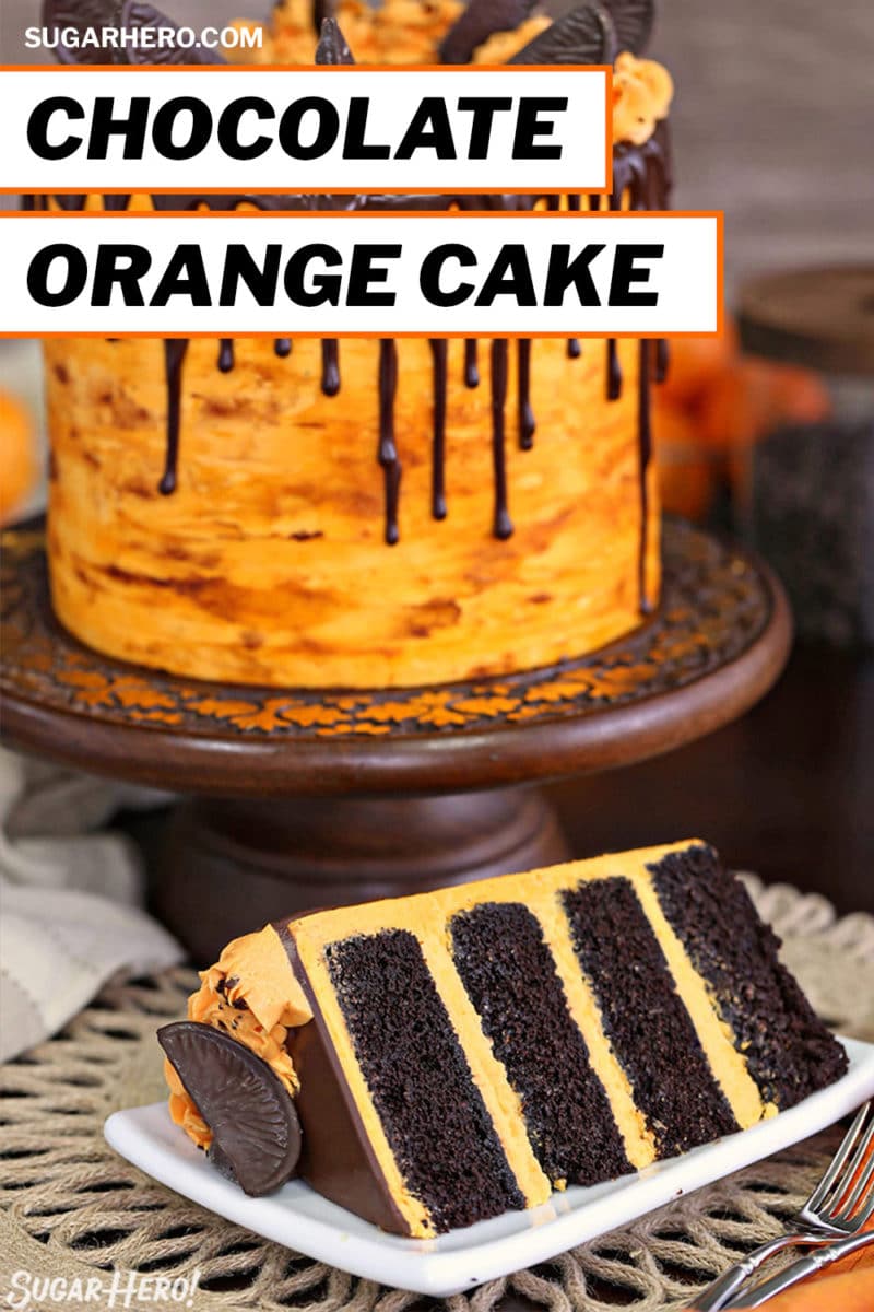 Chocolate Orange Cake photo with text overlay for Pinterest