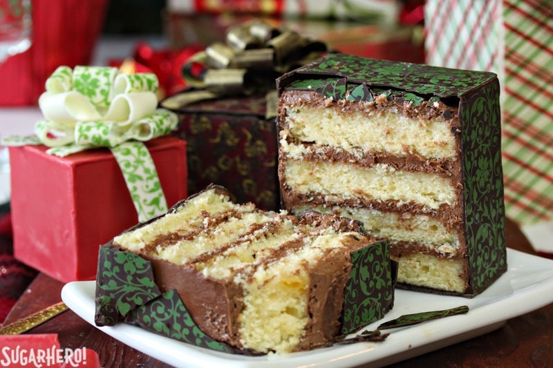 Chocolate-Wrapped Present Cakes | From SugarHero.com