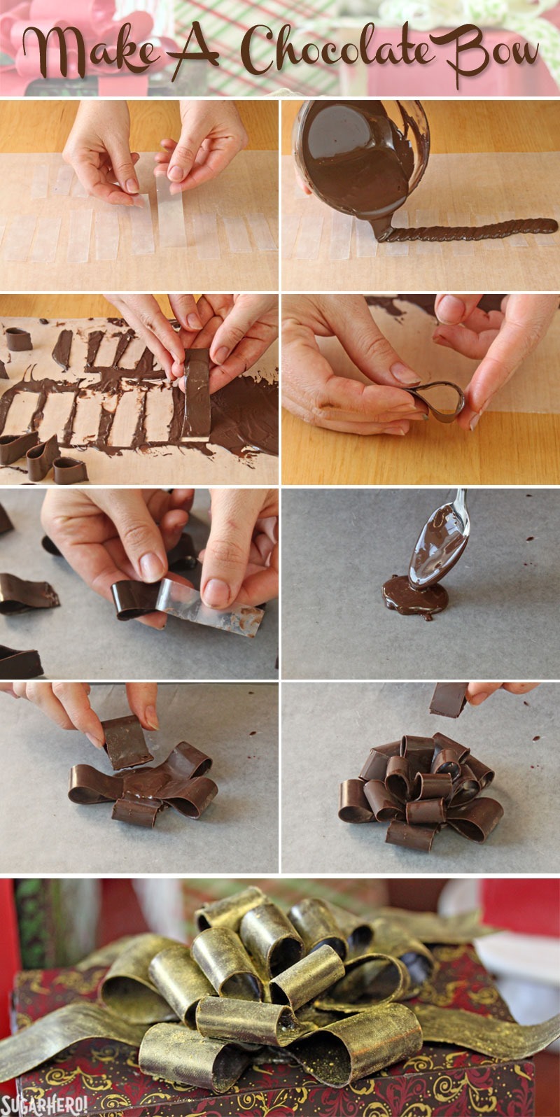 How to Make Chocolate Bows | From SugarHero.com