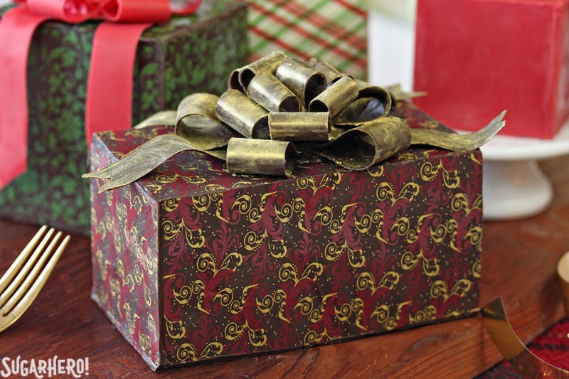 Chocolate-Wrapped Present Cakes | From SugarHero.com