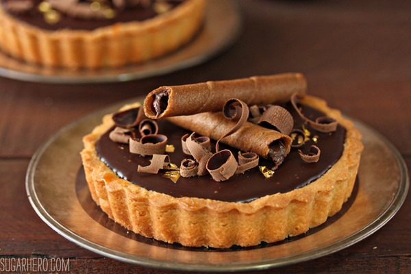 Four Fantastic Ways to Use Ganache: Salted Caramel Chocolate Tarts | From SugarHero.com