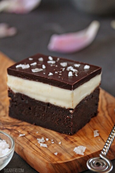 Close up of a Goat Cheese Brownie.