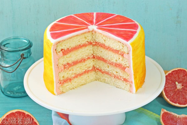 Grapefruit Layer Cake | From SugarHero.com