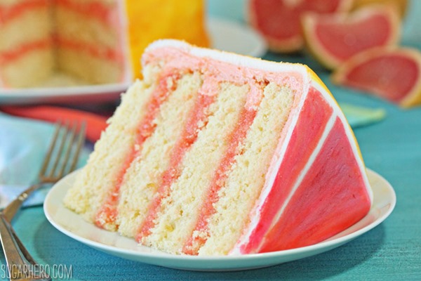 Grapefruit Layer Cake | From SugarHero.com