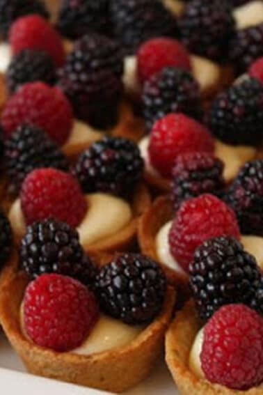 Close up of Lemon Berry Mini Tarts.