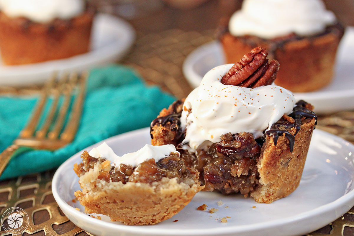 Mini Pecan Pies | From SugarHero.com