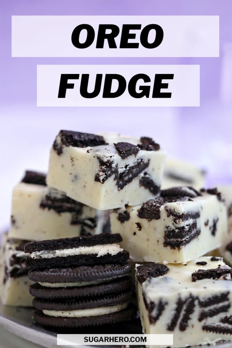 Oreo Fudge photo with text overlay for Pinterest