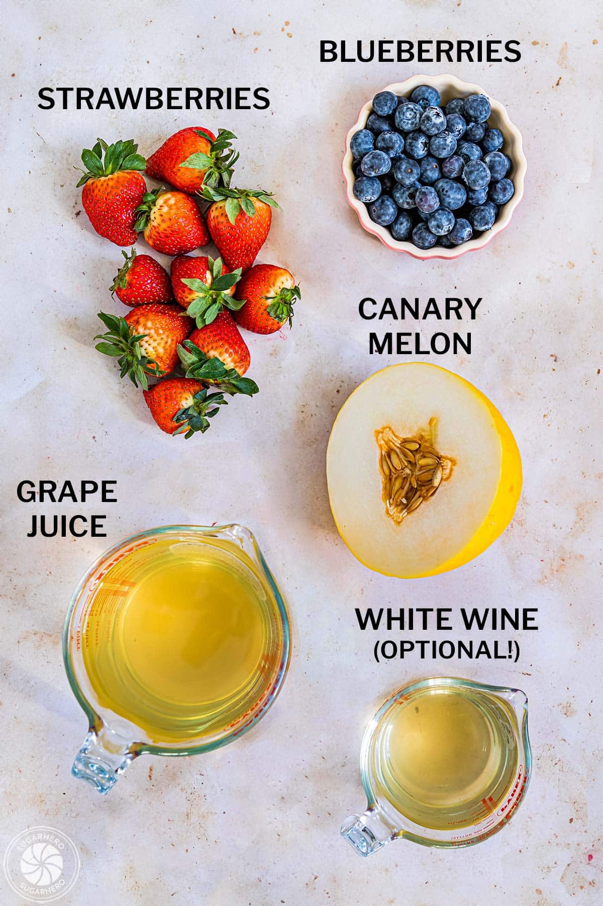 Ingredients for homemade fruit popsicles measured out.