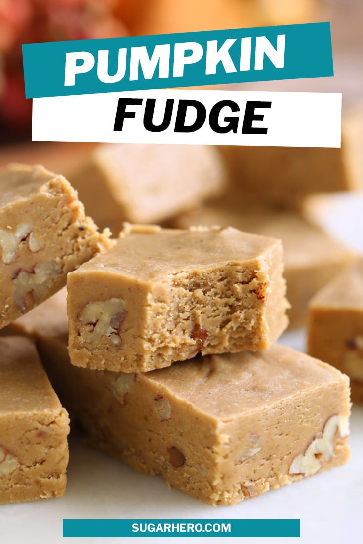Pumpkin Fudge with overlay text for Pinterest