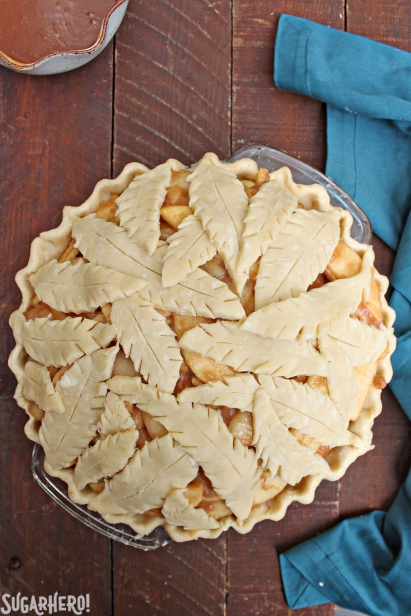 Salted Caramel Apple and Pear Pie | From SugarHero.com