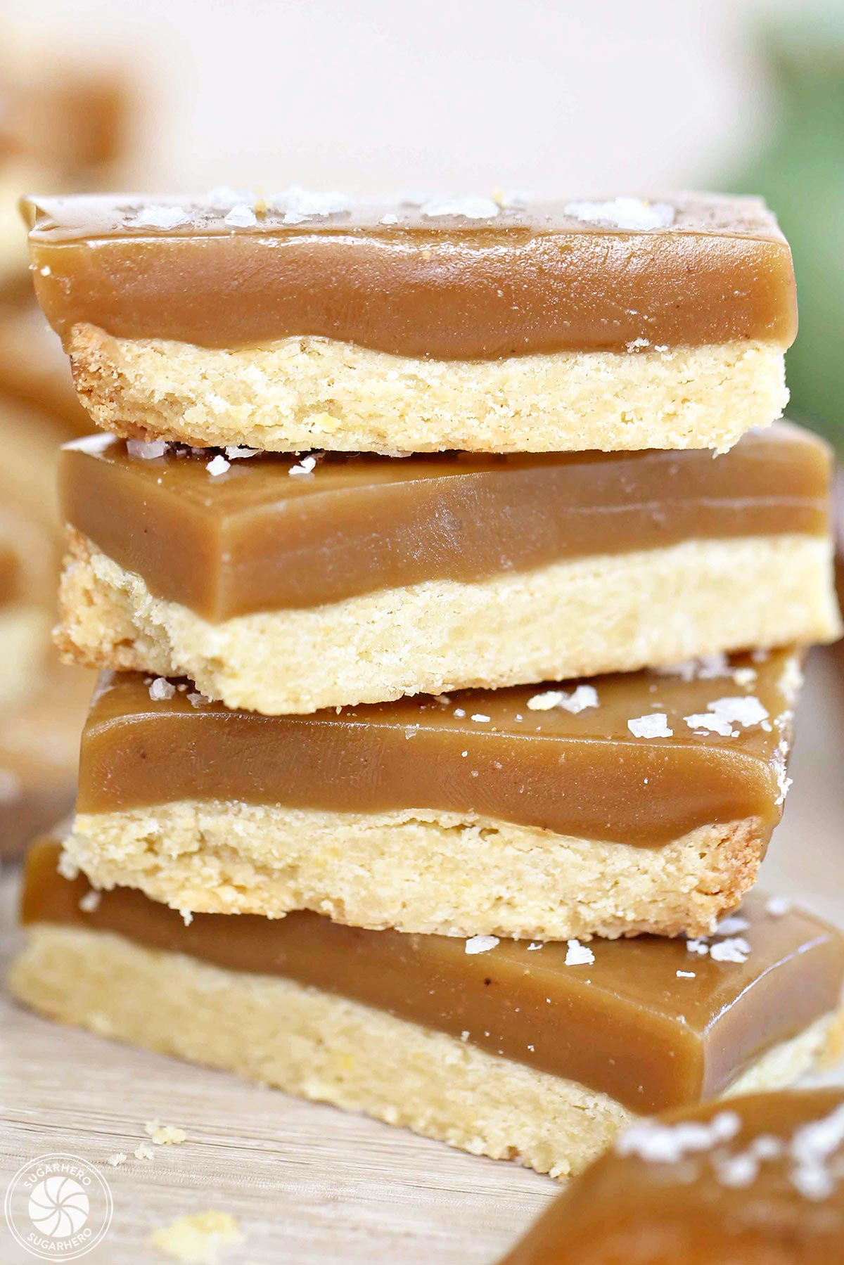 Salted Caramel Bars - great when dunked in chocolate, but also delicious when eaten plain! | From SugarHero.com